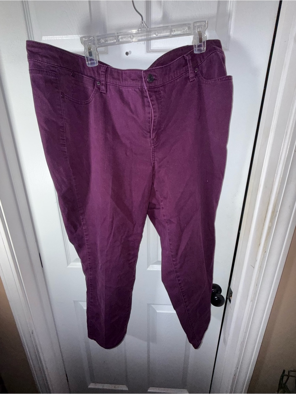 Women’s Straight-Leg Pants in Deep Plum- 20W Petite
